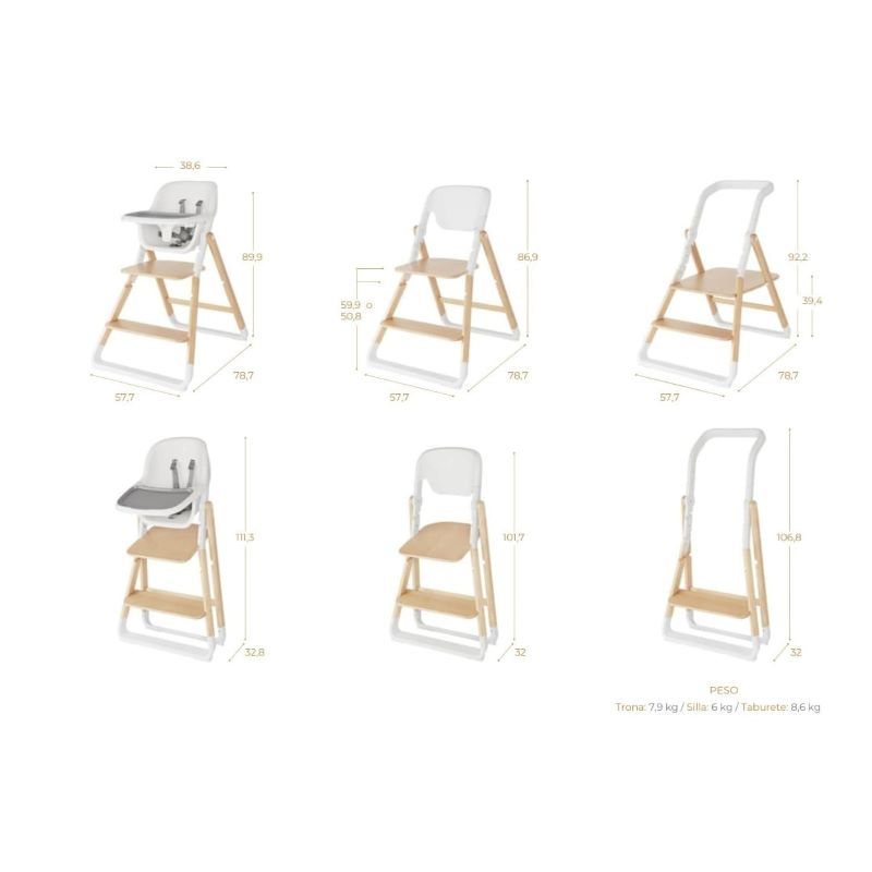 Trona evolutiva Evolve 3 en 1 (asiento + silla) - Nordic Baby