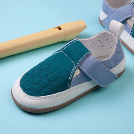 Zapato Respetuoso Baby Lobitos Troquelado Azul (Tallas 21 a 29)