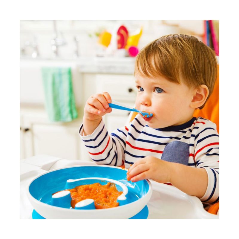 Juego plato con ventosa y cuchara de aprendizaje - Smile 'n Scoop - Varios  colores - Nordic Baby