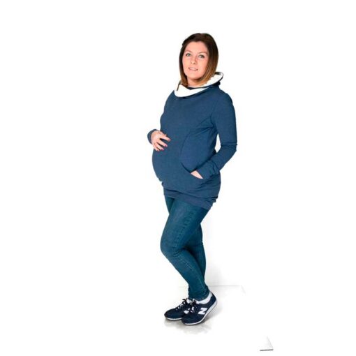 Camiseta de embarazo/lactancia Lily - Jeans/Crudo -