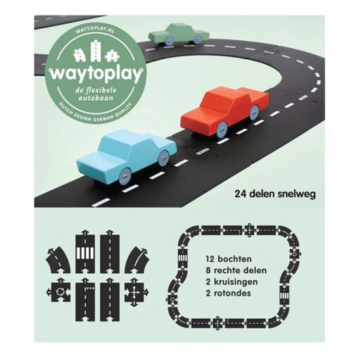 Carretera flexible de caucho Way To Play - 24 piezas -